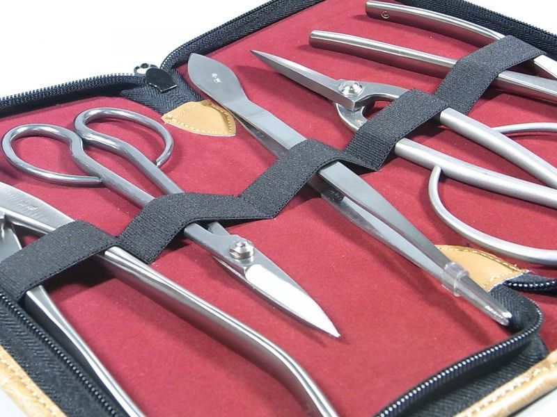 盆栽道具 盆栽道具セット ステンレス5点組 販売 通販 山太屋盆栽オンラインショップ