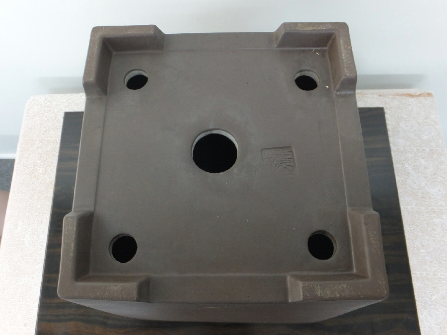 盆栽鉢 永楽正方懸崖鉢 販売 通販 盆栽鉢の山太屋